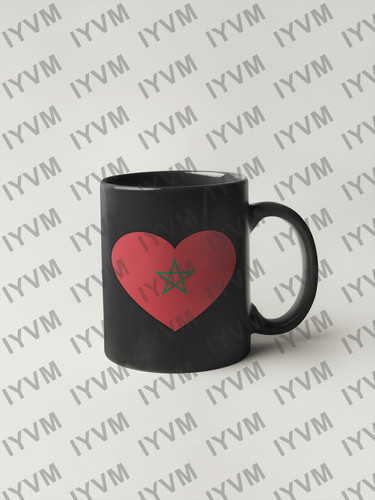 Morocco Flag Heart Sticker Decal