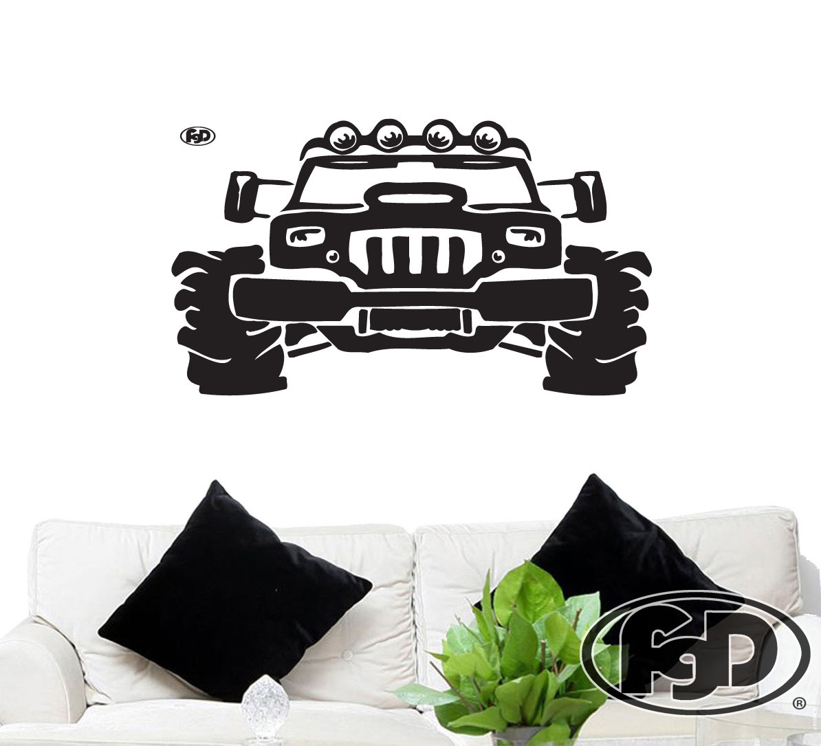 FGD Monster Truck Vinyl Wall Decal 20″ x 35″