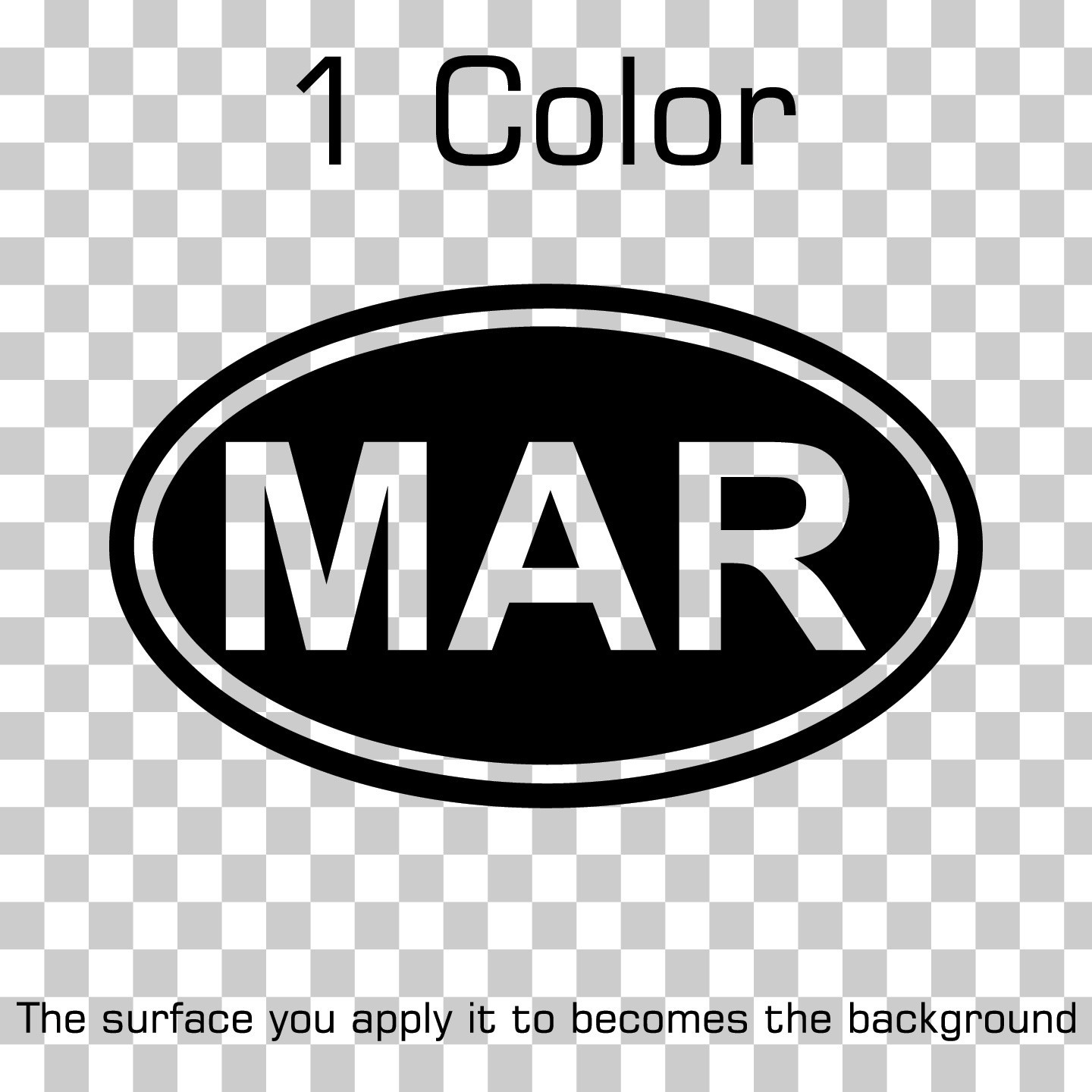 Morocco MAR Oval Country Code Vinyl Decal Sticker for Car Window Laptop