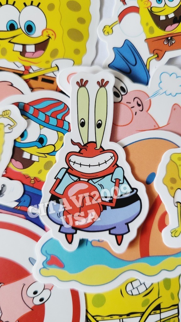 SpongeBob SquarePants STICKERS 25PCS. PATRICK STAR MR. CRABS SANDY SQUIDWARD #2
