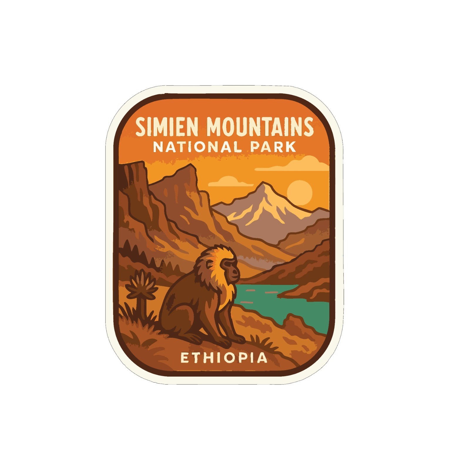 Simien Mountains Ethiopia National Park Sticker Decal Vinyl Die-Cut World