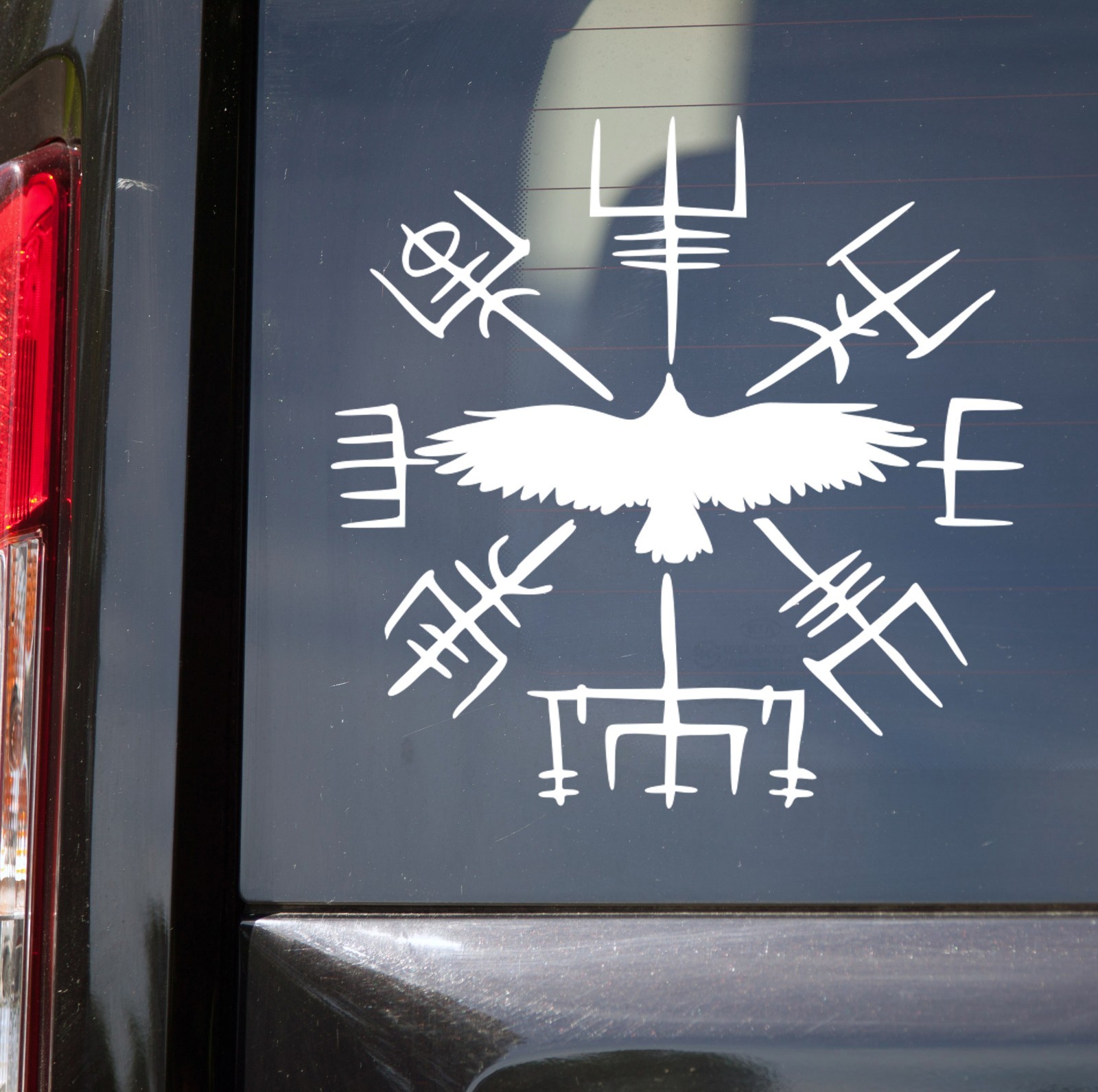 Vegvisir Raven V4 Vinyl Decal Viking Compass Norse Mythology Nordic Pagan Symbol