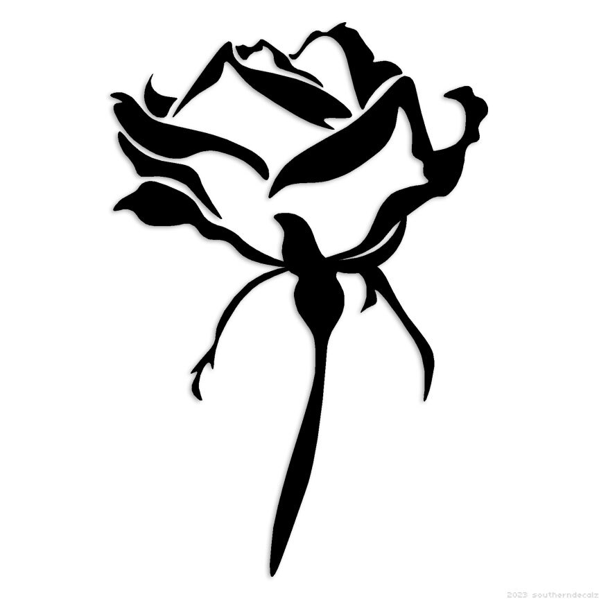 Rose Flower – Decal Sticker – Multiple Colors & Sizes – ebn7207