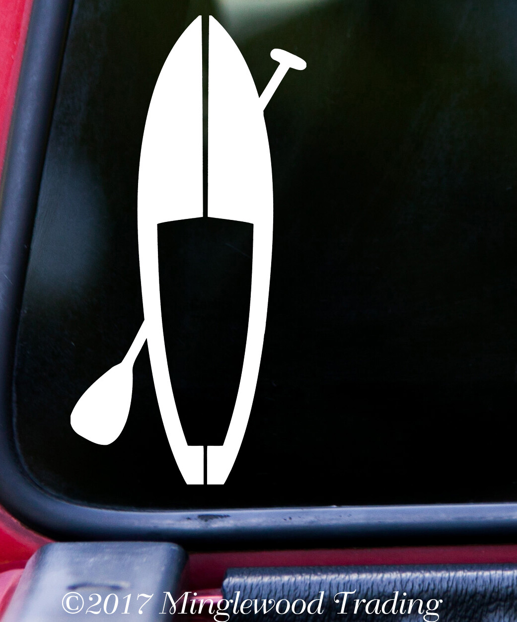 Paddle Board Vinyl Sticker – SUP Stand Up Paddling Ocean Waves – Die Cut Decal
