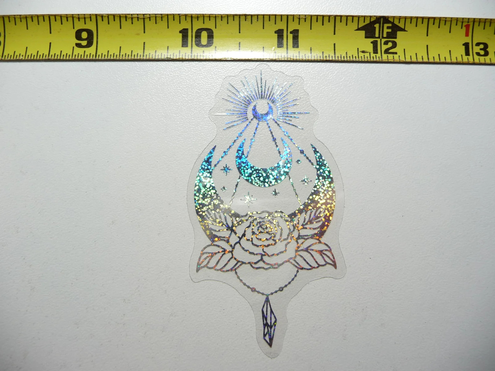 FLOWER MOON SUNRISE HOLOGRAPHIC SMALL STICKER CELESTIAL DECAL AMAZING