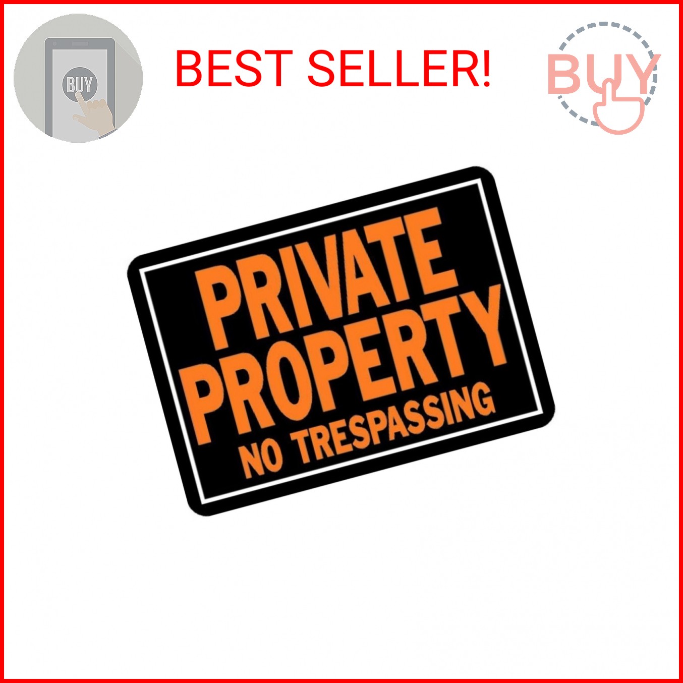 Hy-ko 848 Aluminum Private Property No Trespassing 10″ X 14″ Sign Pack of 12