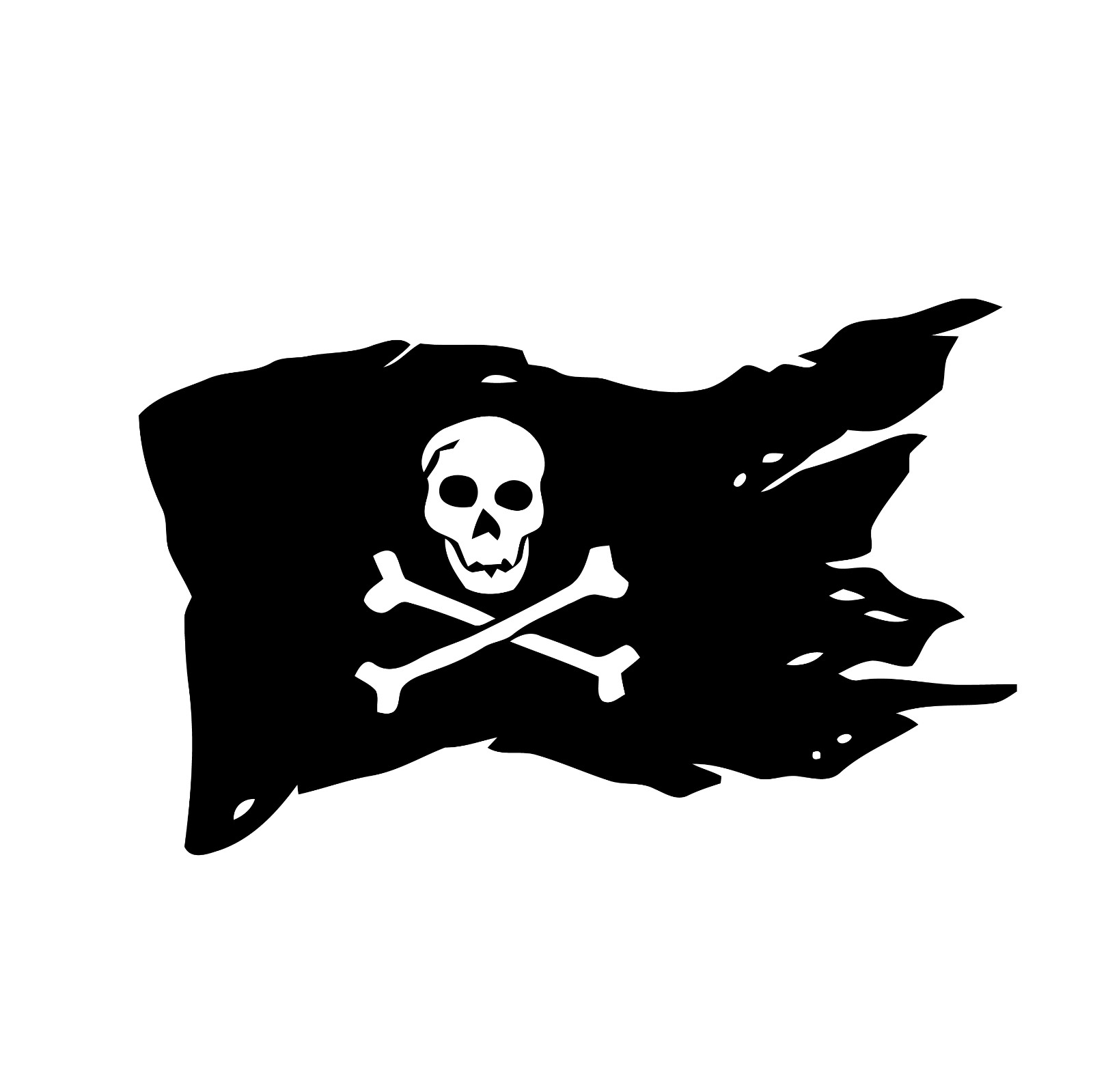 Pirate Flag Phone Sticker (2 Inch) Pirate Goth Sea Bounty Treasure Loot