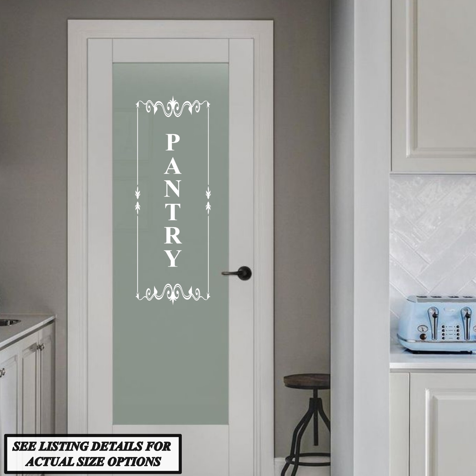 Pantry vinyl vertical door decal, kitchen sticker, wall art, farmhouse