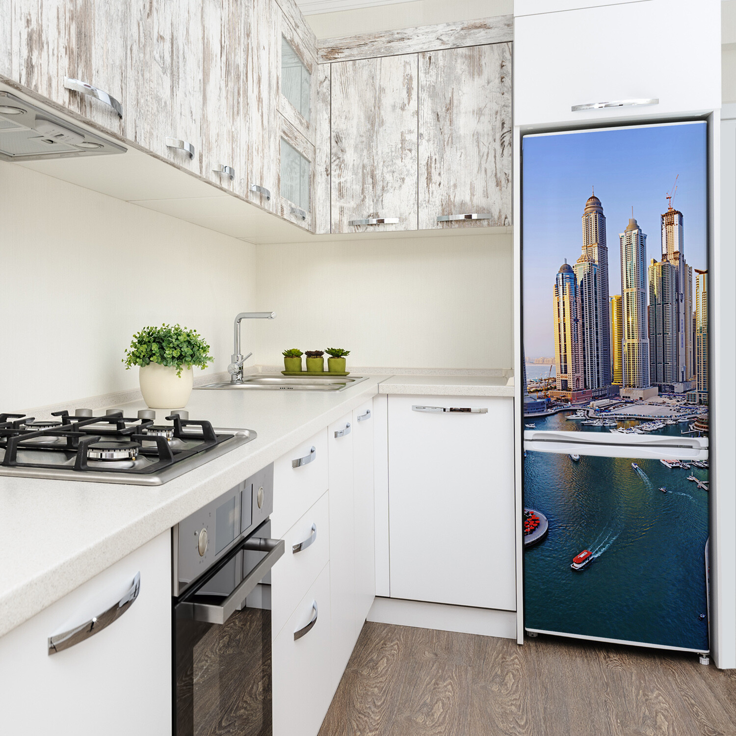 Magnet Sticker Refrigerator removable Peel & Stick Architecture Bay of Dubai