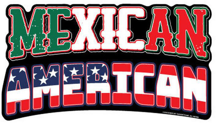 Mexican American – Postcard Sized Vinyl Sticker 6″ x 3″