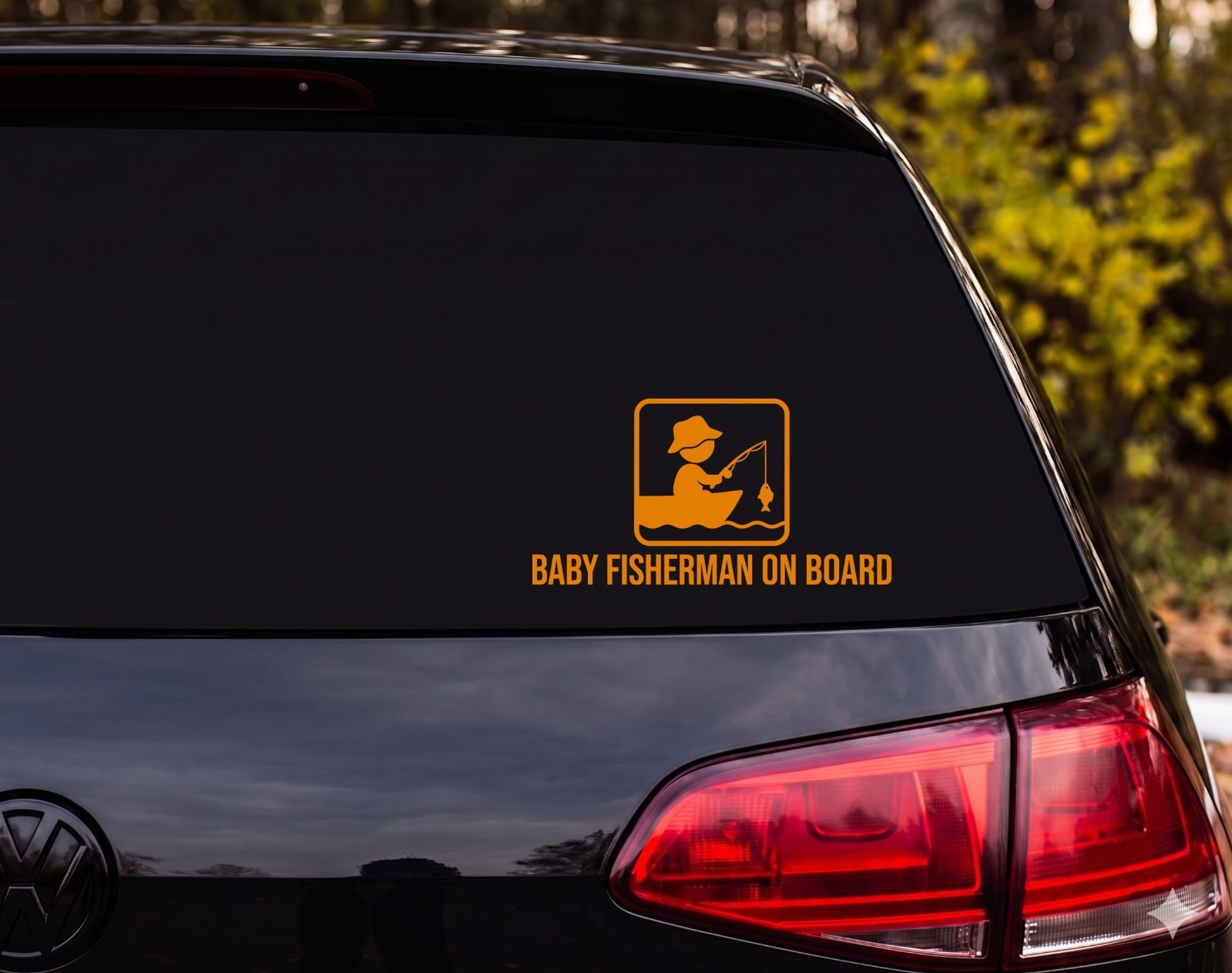 Baby On Board Fisherman Fun Vinyl Decal Sticker Car Window | New Baby Gift