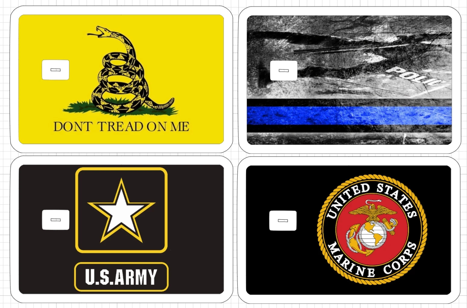 Military Police MP Card Skin 4-Pack Army Security Vinyl Debit Card Sticker Decal
