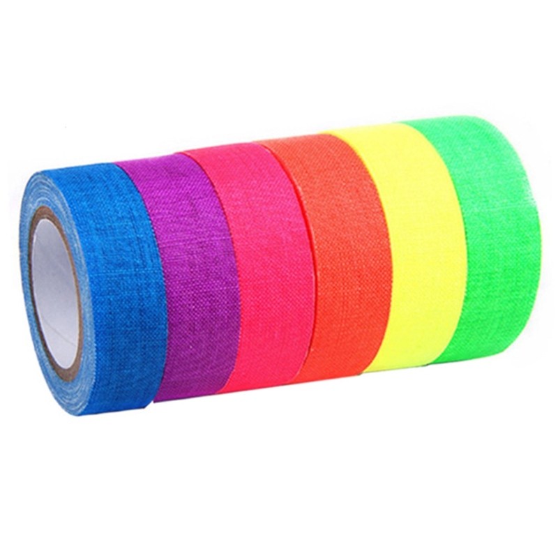 6Rolls Fluorescent Cloth Tapes Various Purpose Luminous Tape for Project