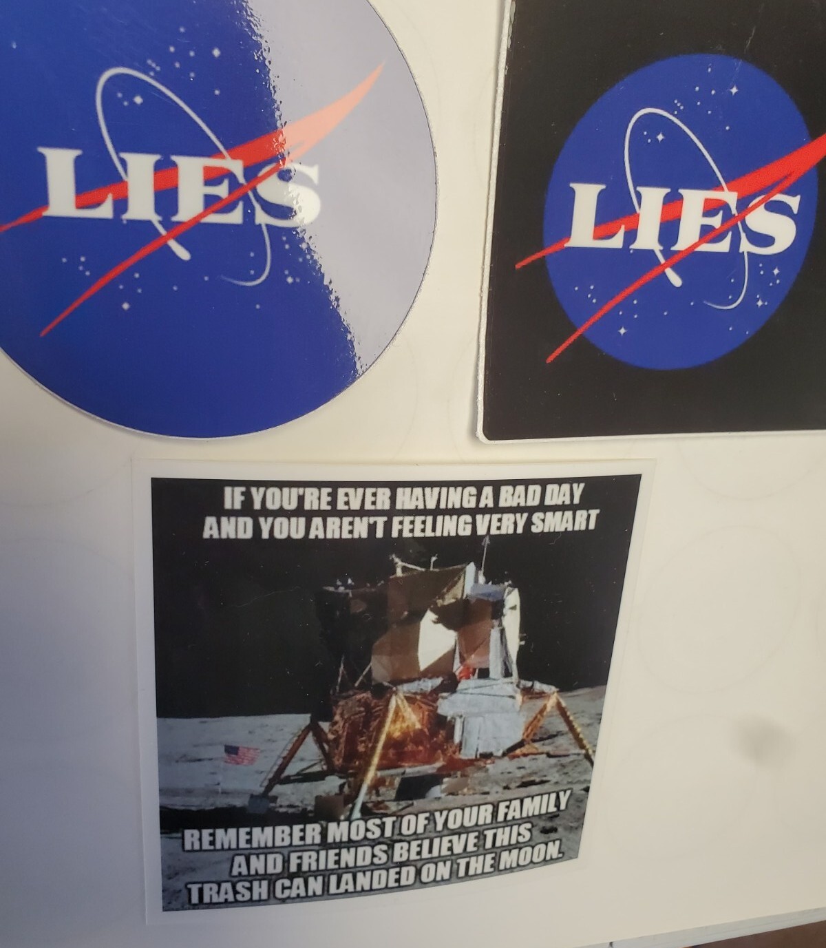 MOON HOAX STICKERS VARIETY PACK (3)