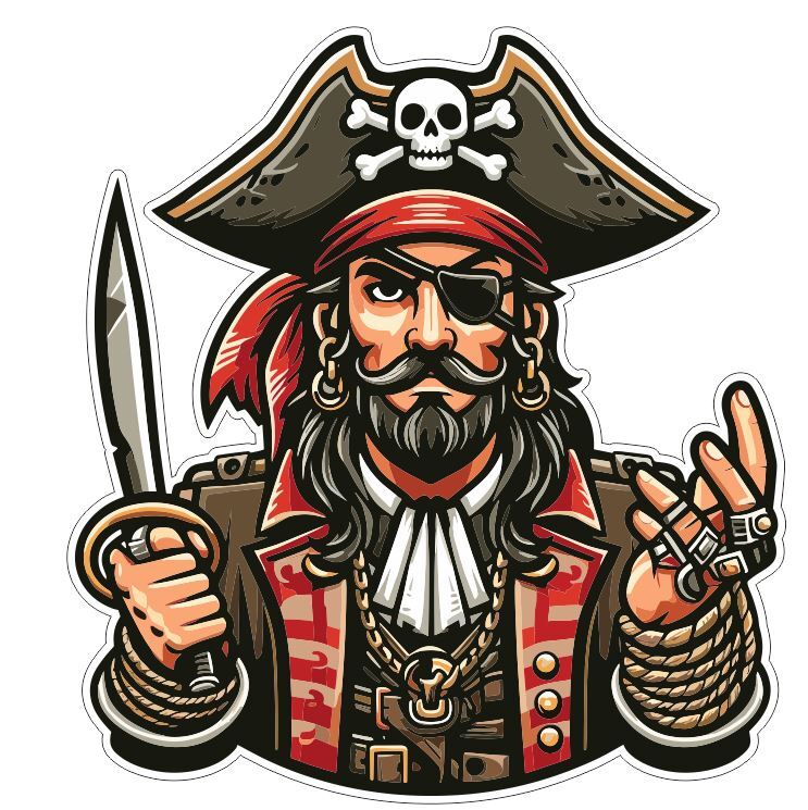 Pirate Sticker Stickers A144