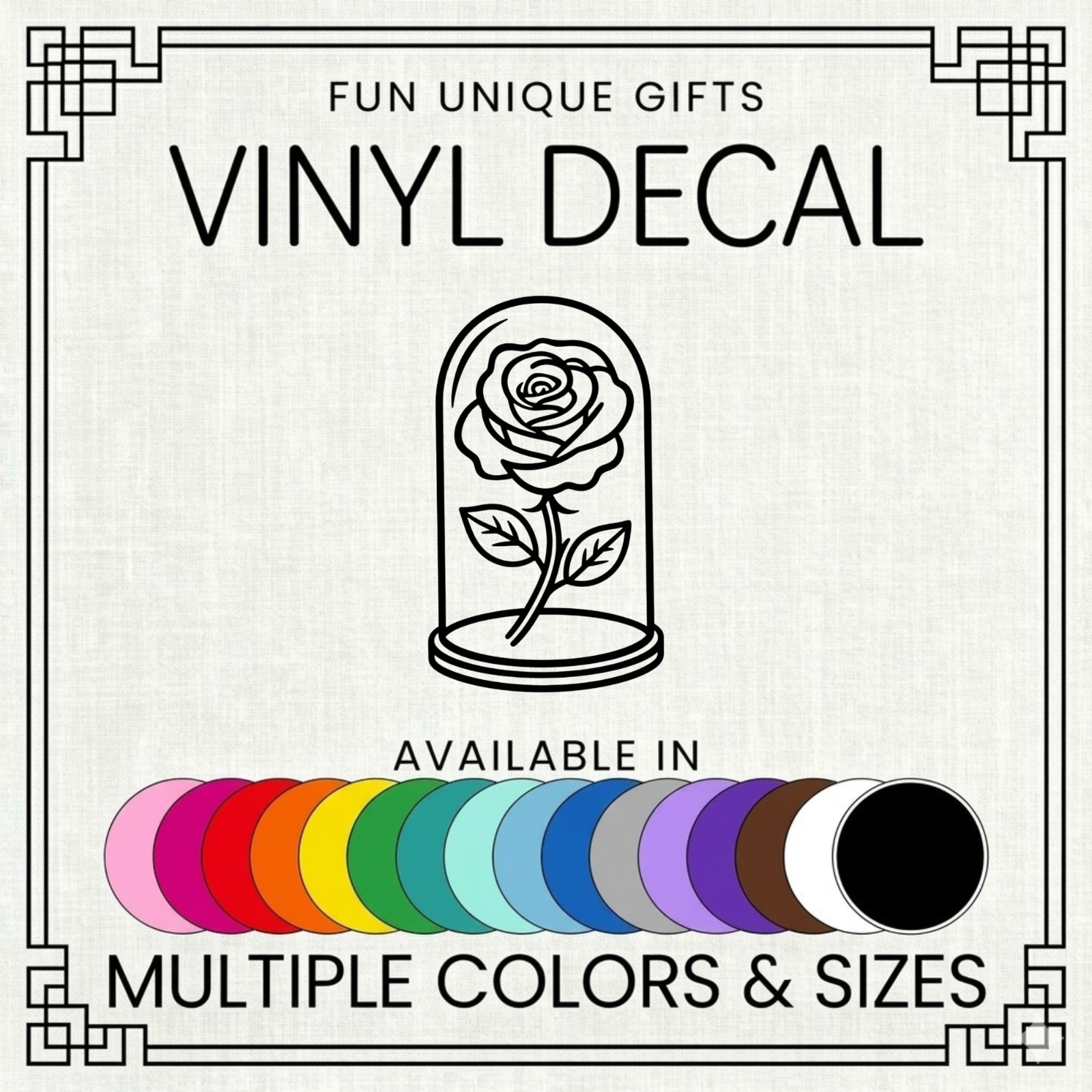 Rose Vinyl Decal Sticker -Multiple Colors & Sizes- SHIPS FREE!