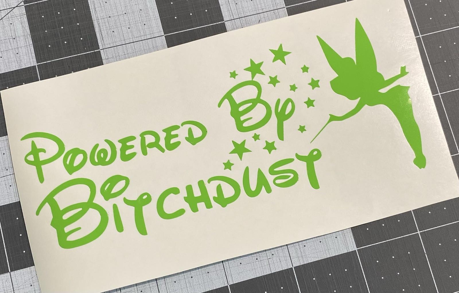 Vinyl Decal for Window – Powered by Bitchdust (Disney Tinkerbell)