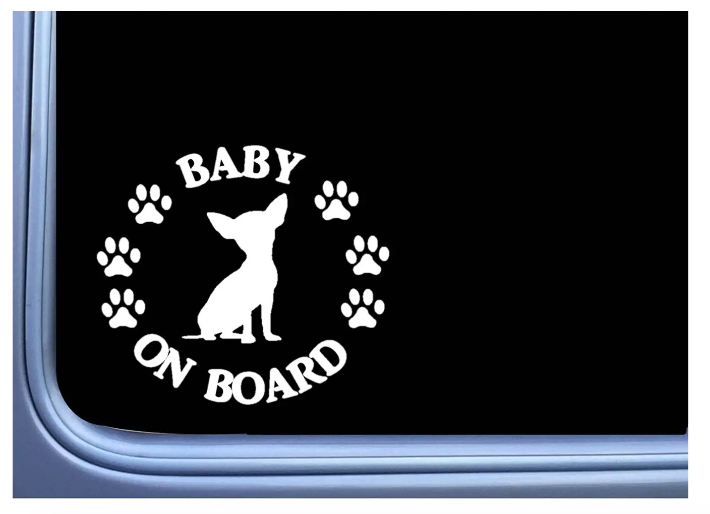 Baby on Board Chihuahua car truck laptop decal sticker 7″