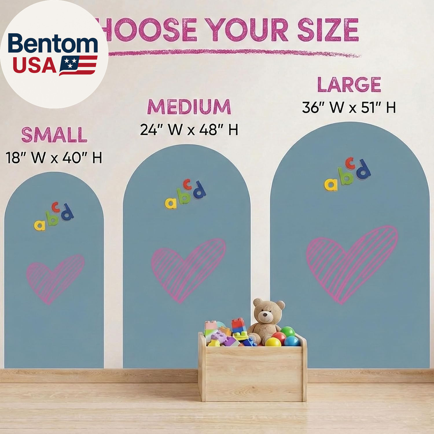 Arch Magnetic Wall Decal – 40″ X 18″ Matte Finish Chalkboard Sticker for Wall –