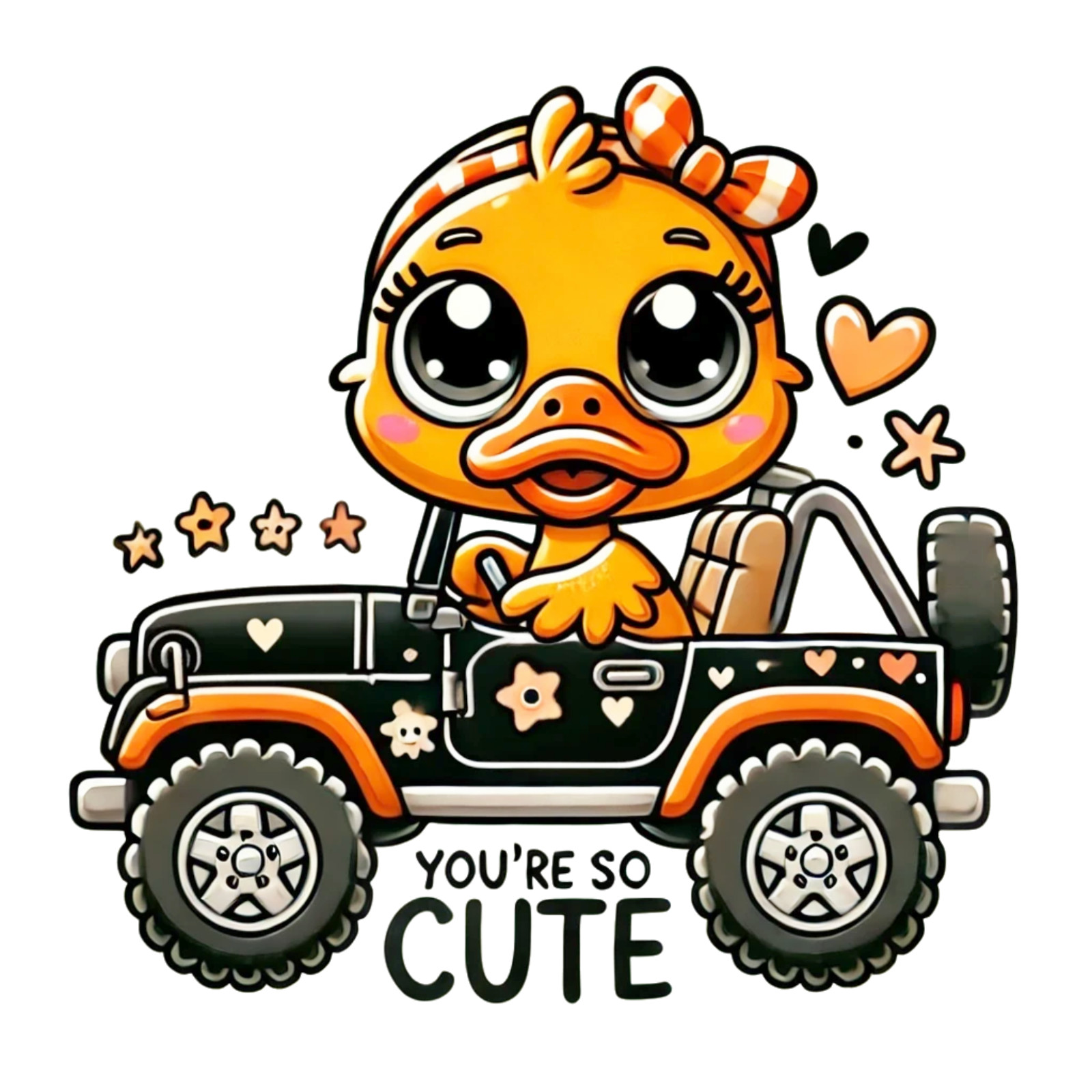You’re So Cute Rubber Duckie 4×4 Sticker Cute Duck Decal Ducks On Wheels