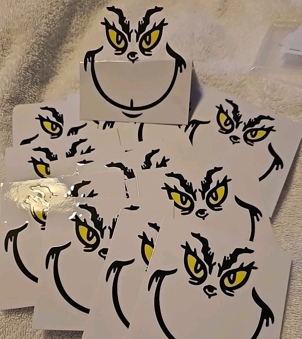 Grinch 30 Pack Transparent Stickers 3 1/2″ X 3 1/2″