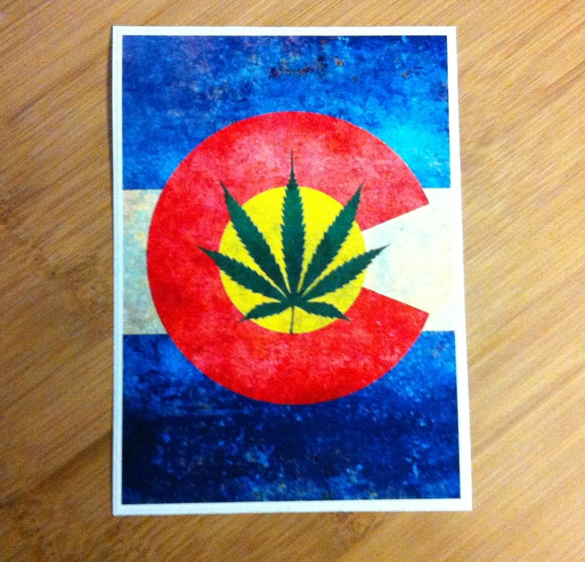 Colorado State Flag marijuana leaf sticker decal hemp pot legalize medicinal CO