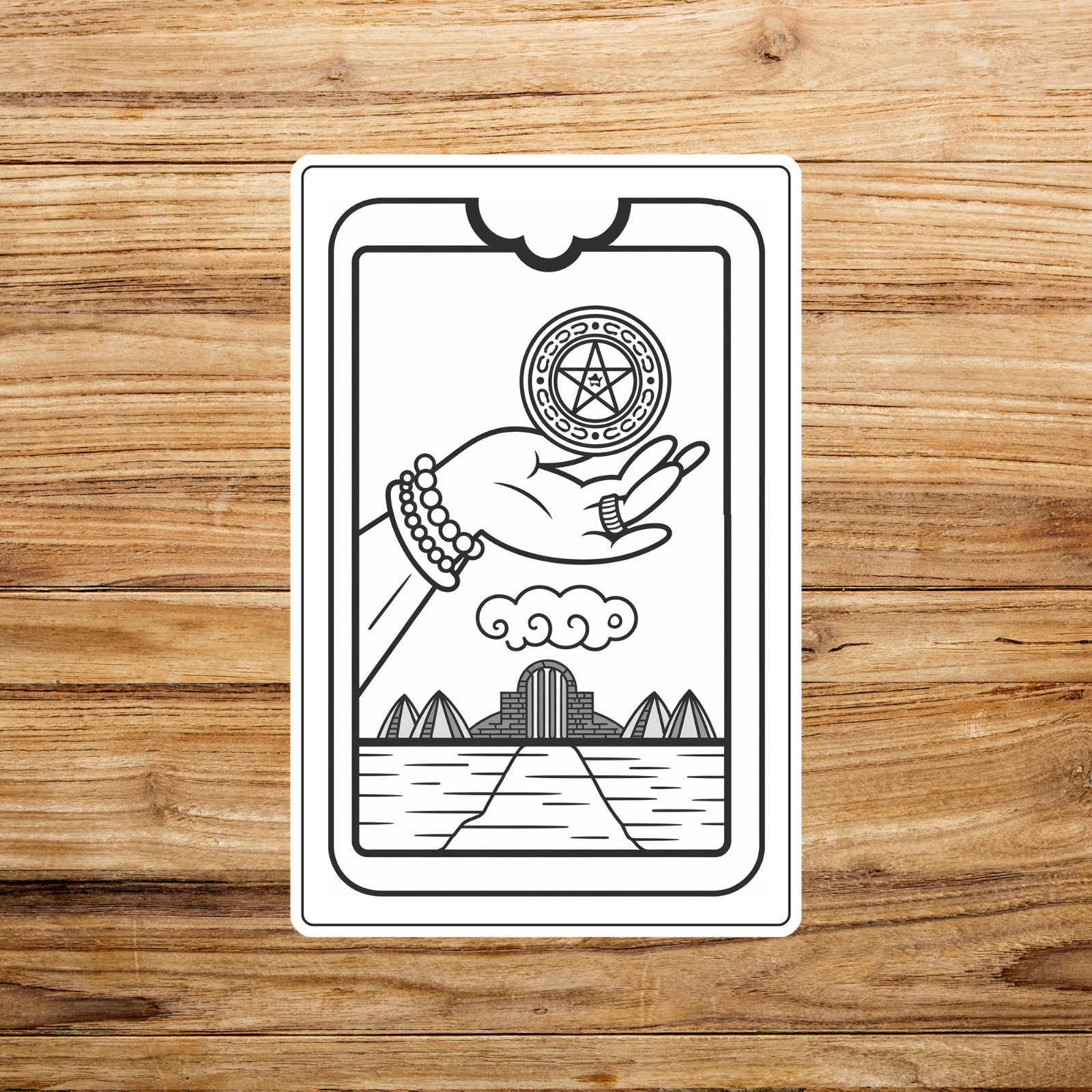 Mystical Tarot Card Sticker Pentacle Hand Pyramid Occult Art Decal #2267