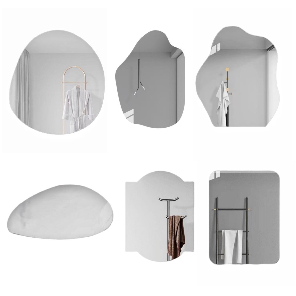 Frameless Mirror Dressing Table Mirror Unique Irregular Design Artistic Appeal