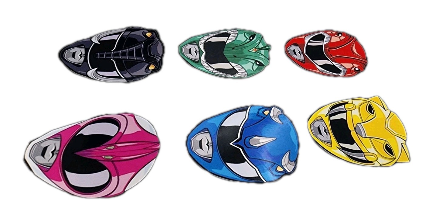 6 Pack Power Ranger Inspired Waterproof Car Decal Wall Vinyl Sticker Cartoon