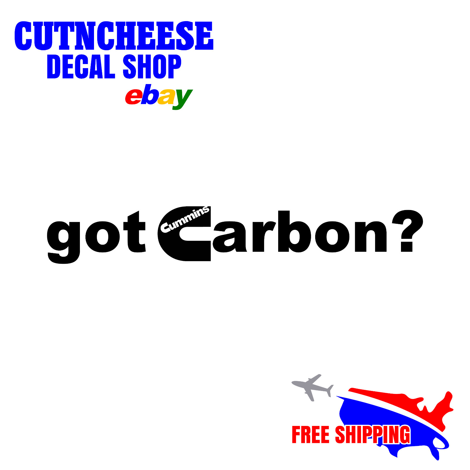 Cummins Diesel Trucks “got carbon?” Sticker, Custom Cut Vinyl Decal
