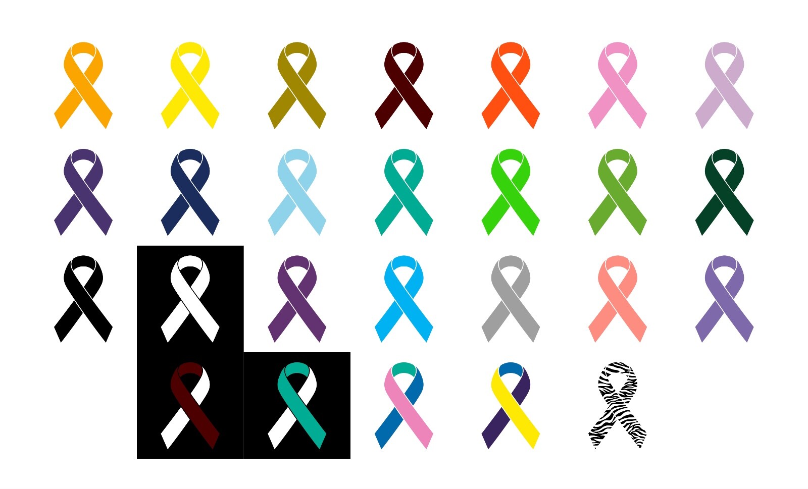 4″ Cancer Awareness Color Ribbon Vinyl Decal Art for Cars, Windows, Laptops