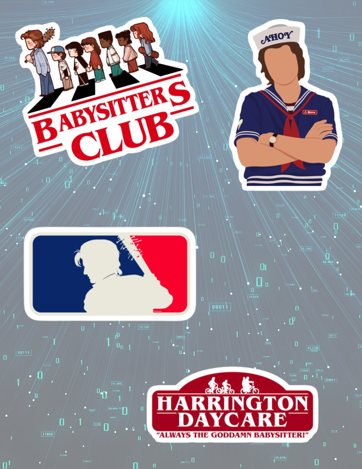 Stranger Things Steve Harrington 4pc Sticker Pack