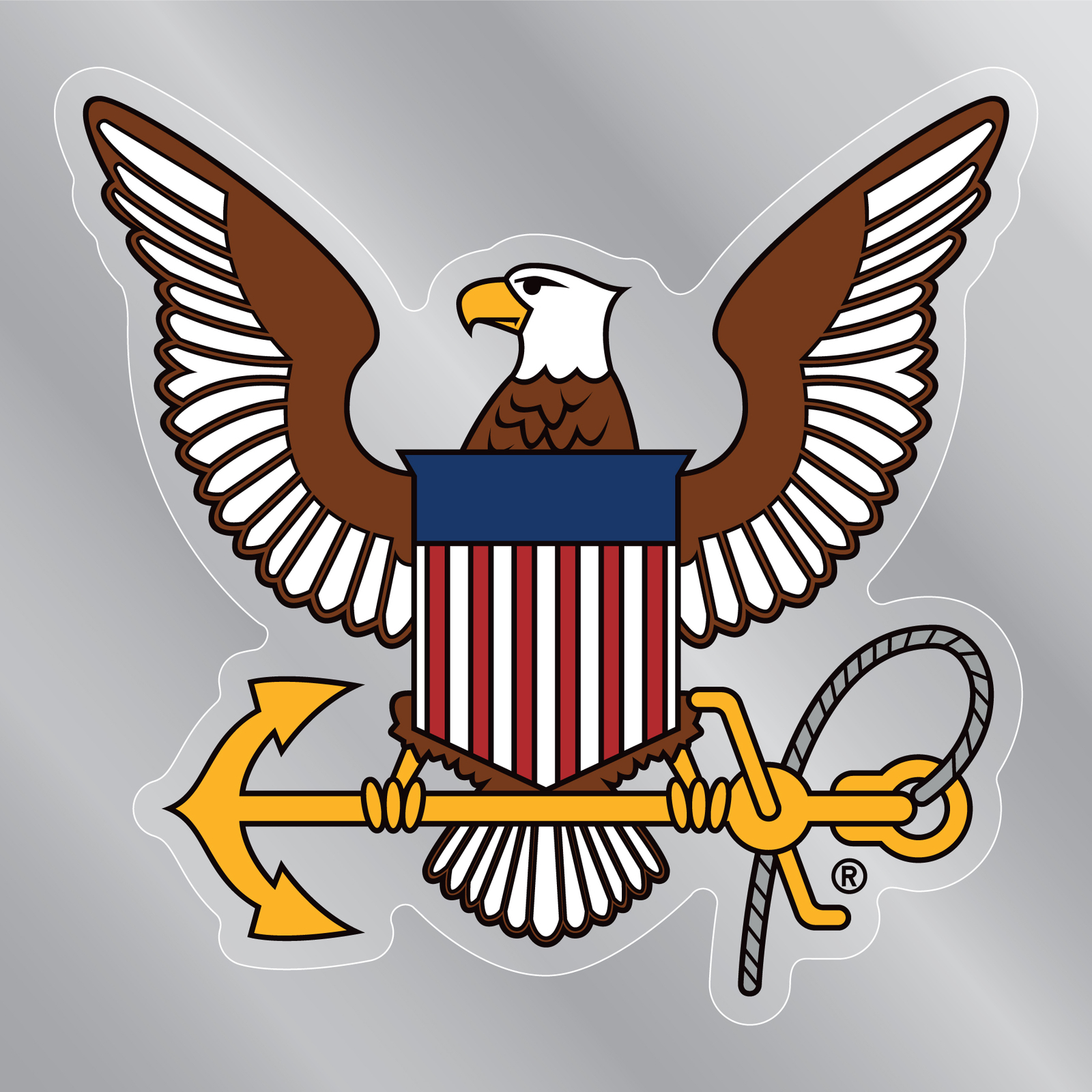 Navy Logo Front Static Cling