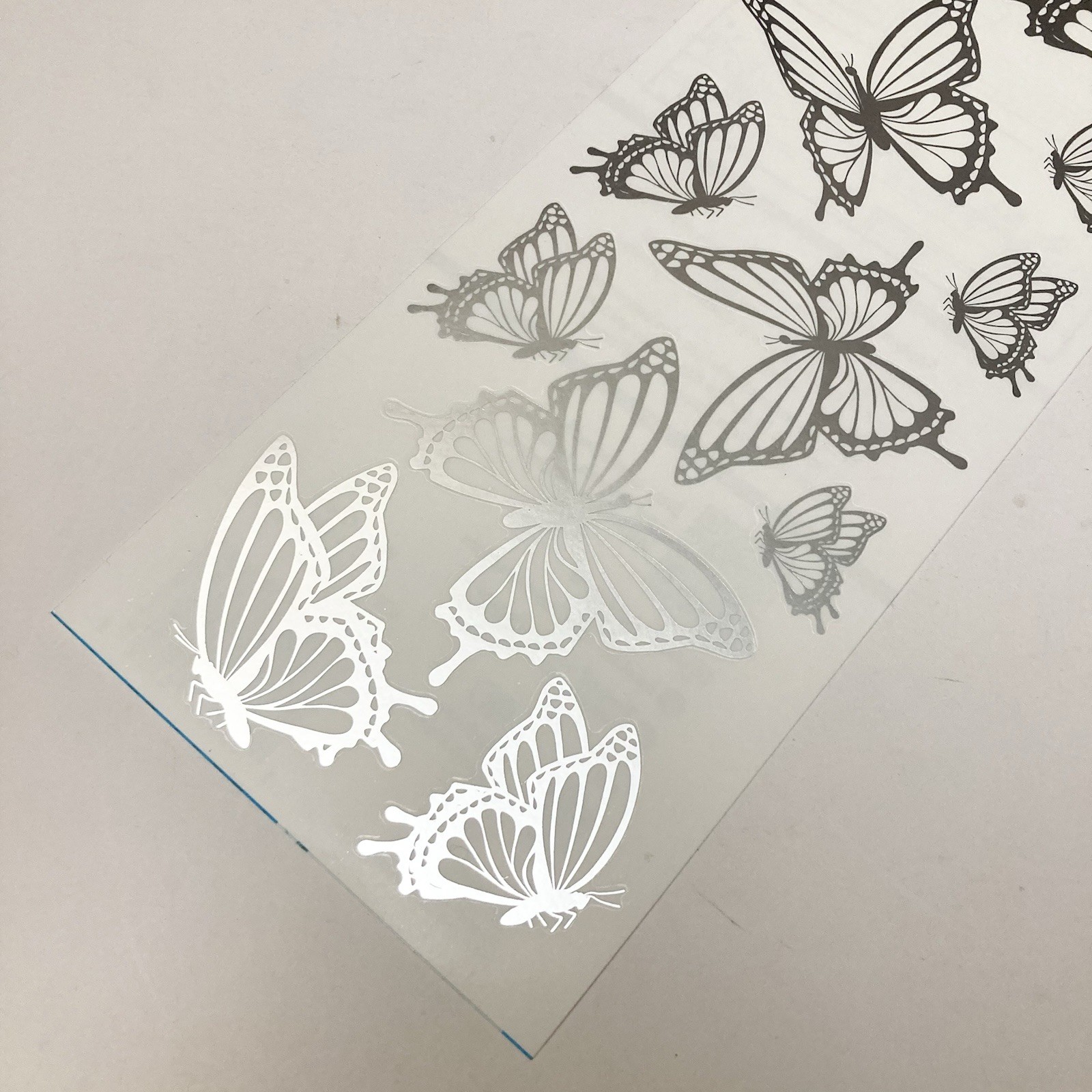 19 Silver BUTTERFLY TRANSLUCENT Wall Art Decal Appliques Stickers Peel Stick USA