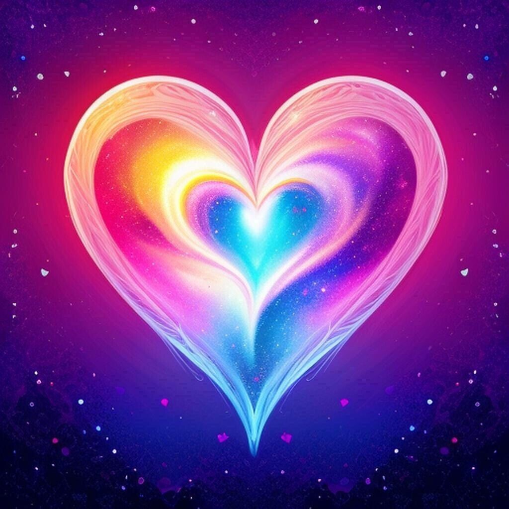 Heart Galaxy Stars Sticker Labels (6) Card Gift Craft Paper Journal