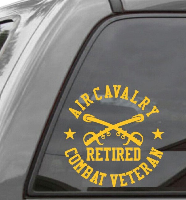 AIR CAVALRY COMBAT VETERAN RETIRED Vinyl Window Decal Sticker 8″ x 8″ U.S. ARMY