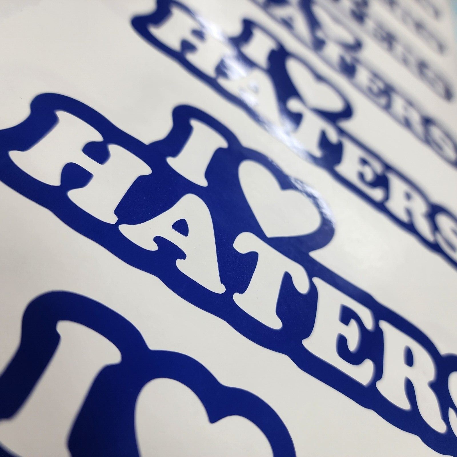 I LOVE HATERS 5″ x 2.5″ Full Color JDM Sticker decal.