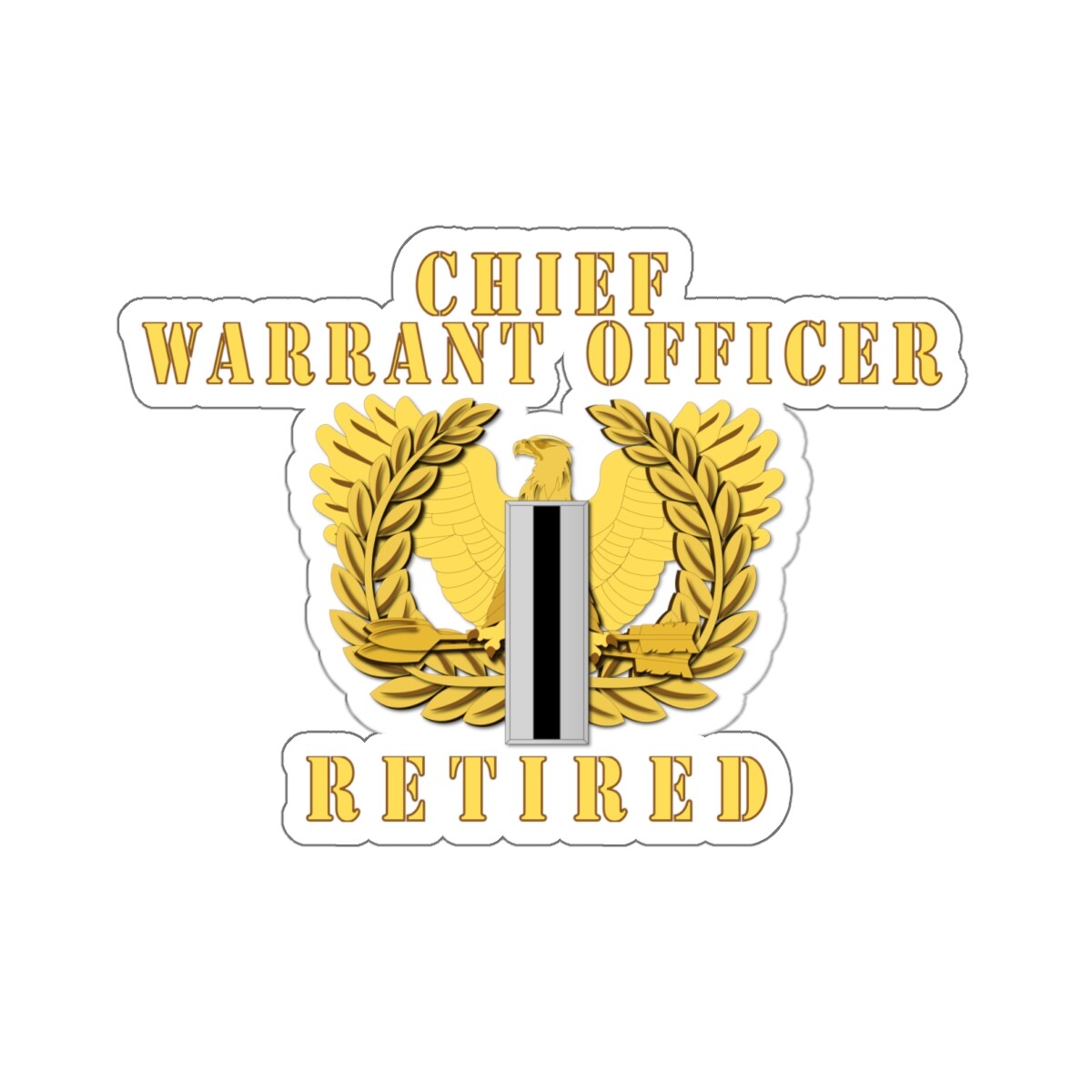 Kiss-Cut Stickers – Chief Warrant Officer 5 – CW5 – Retired