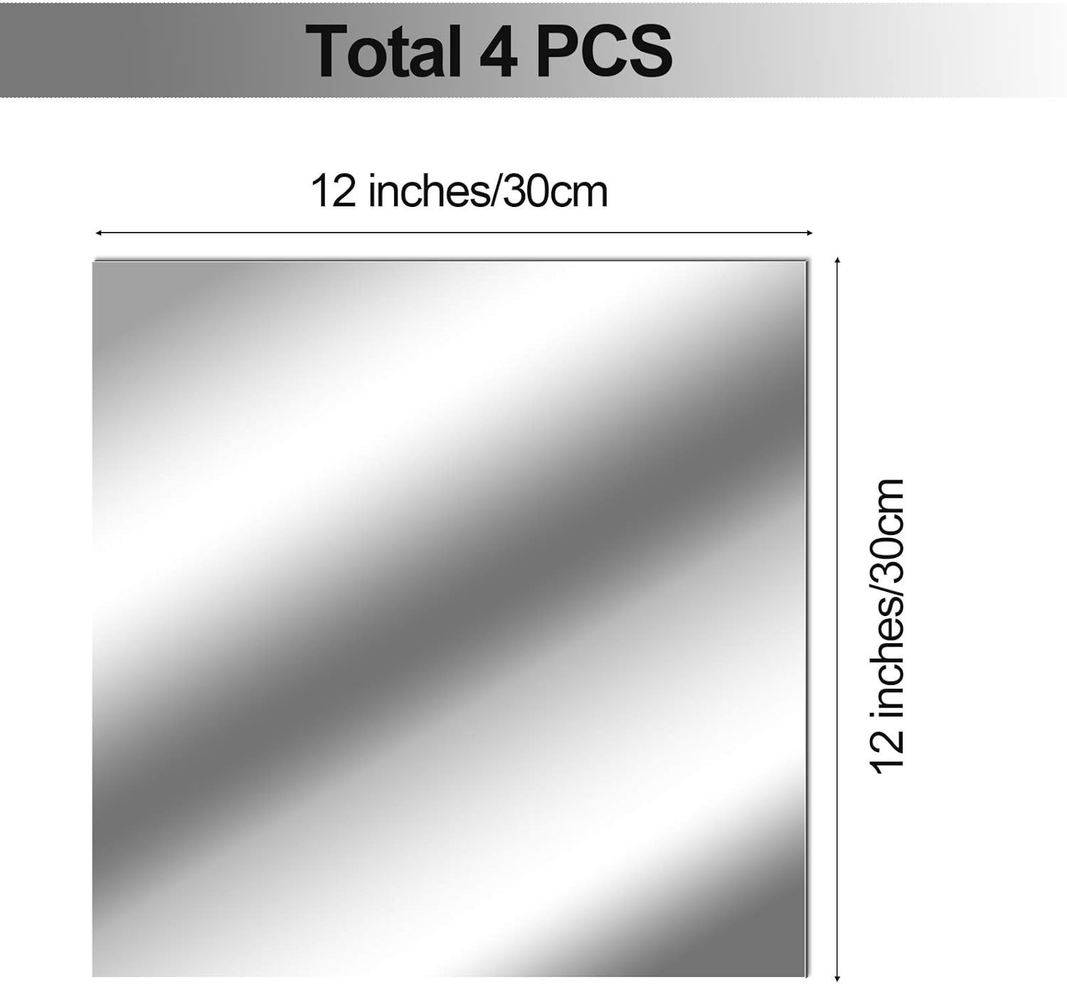 DIY Flexible Mirror Sheets Set – 12×12 Inches, 30 Pack