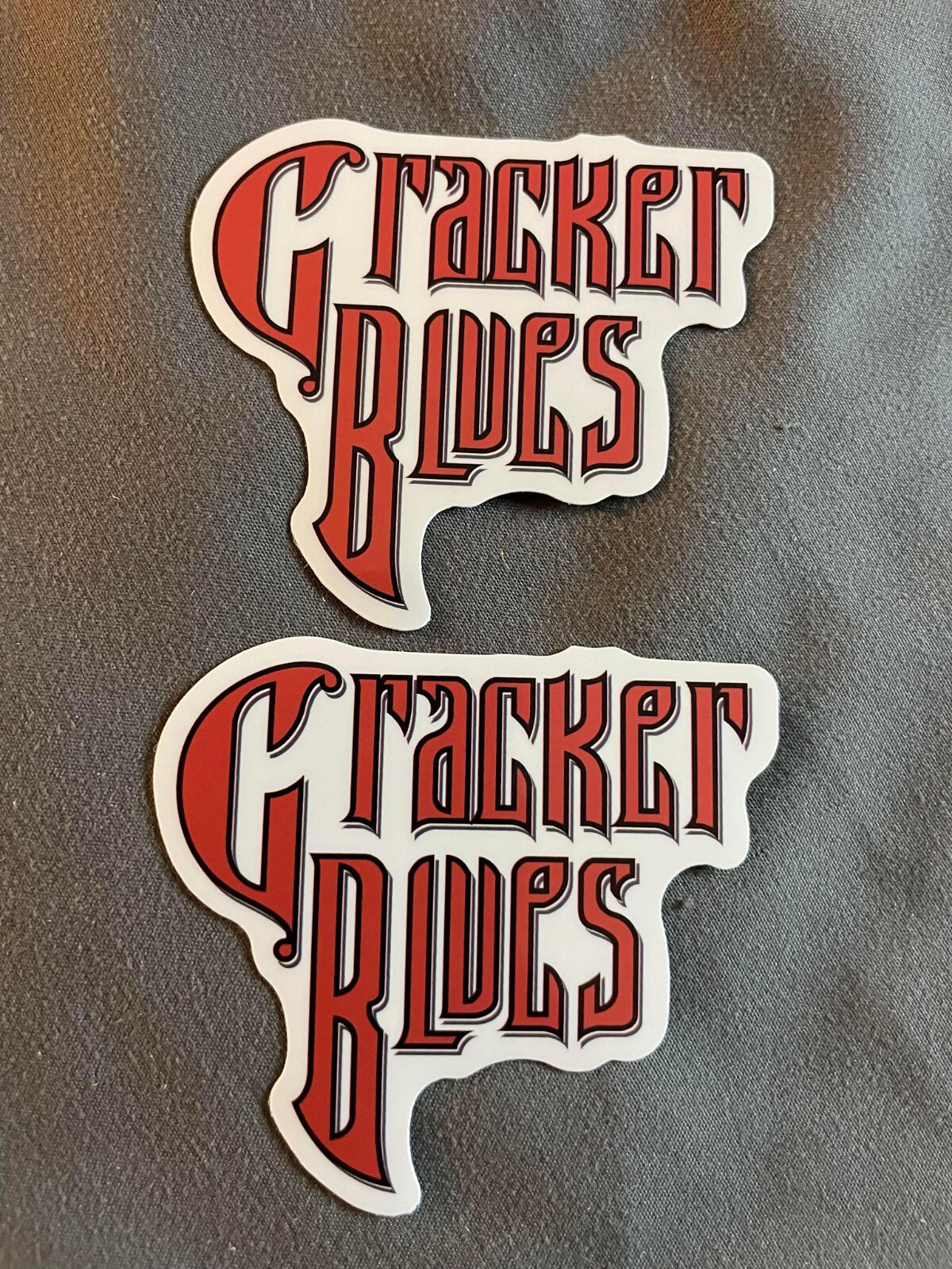 Lot (2) CRACKER BLUES 2 1/4″ x 2 1/2″ Band Logo STICKERS Black FAST! FREE SHIP!