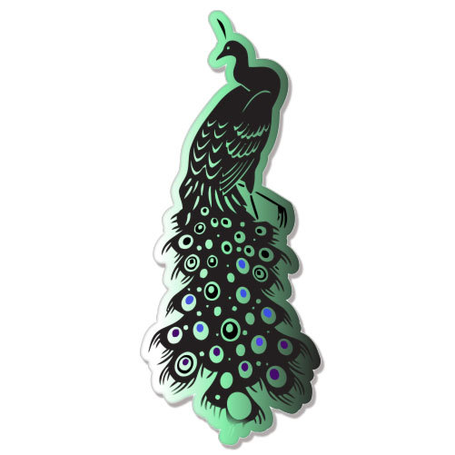 Peacock Beautiful Bird Feathers Design car bumper sticker decal 5″ x 4″