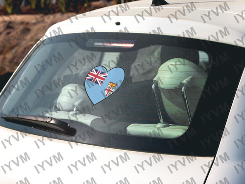 Fiji Flag Heart Sticker Decal