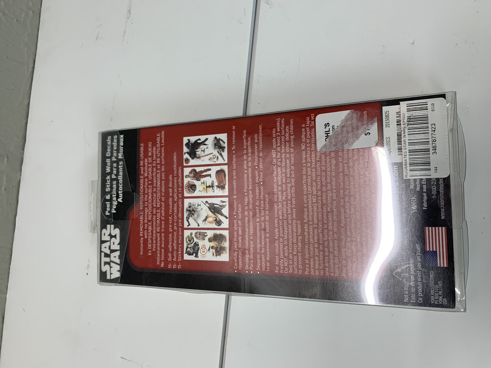 Star Wars THE FORCE AWAKENS 15 Wall Decals Rey Kylo Ren Stickers Peel & Stick