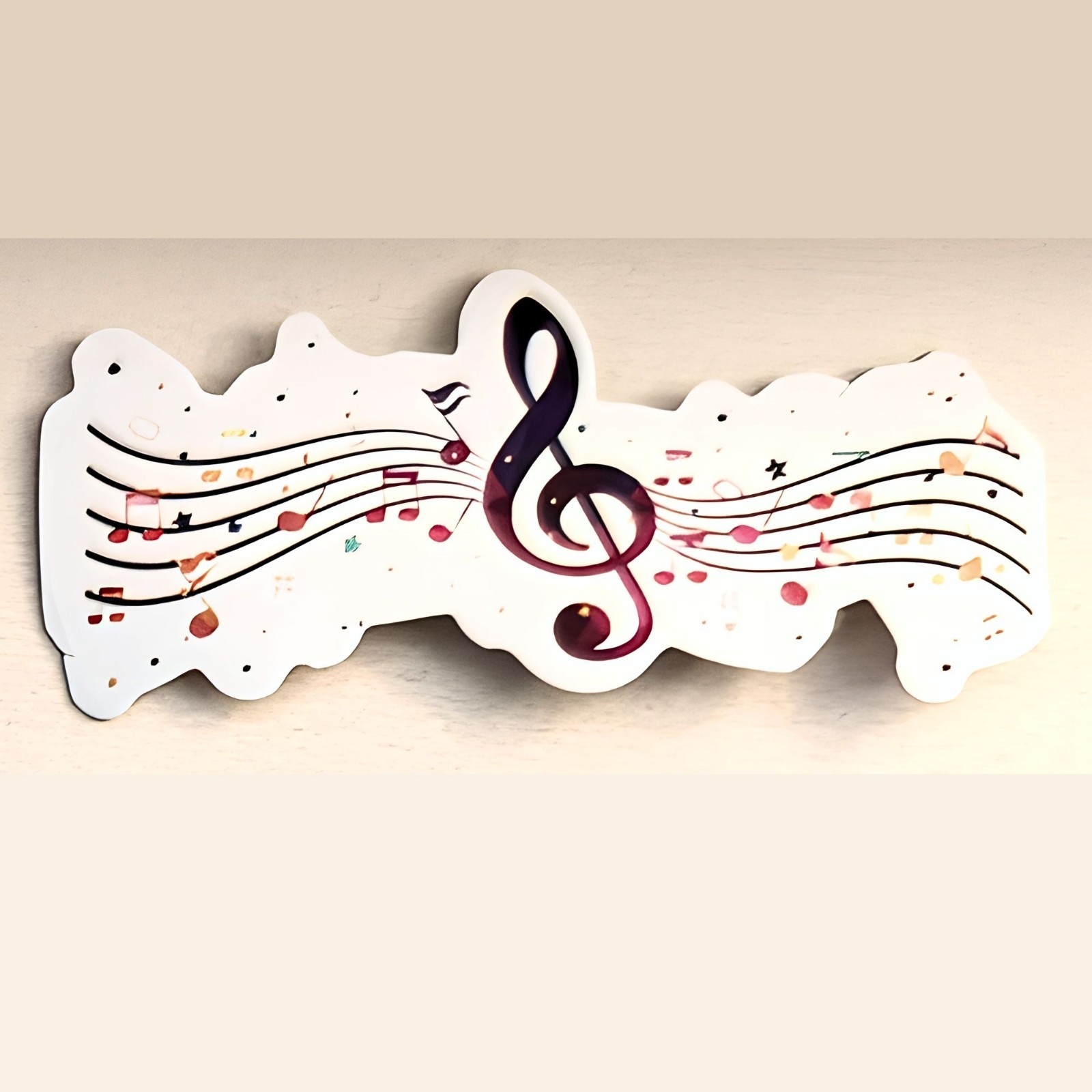 Treble Clef Music Staff Vinyl Sticker Waterproof Music Notes Sticker No 97