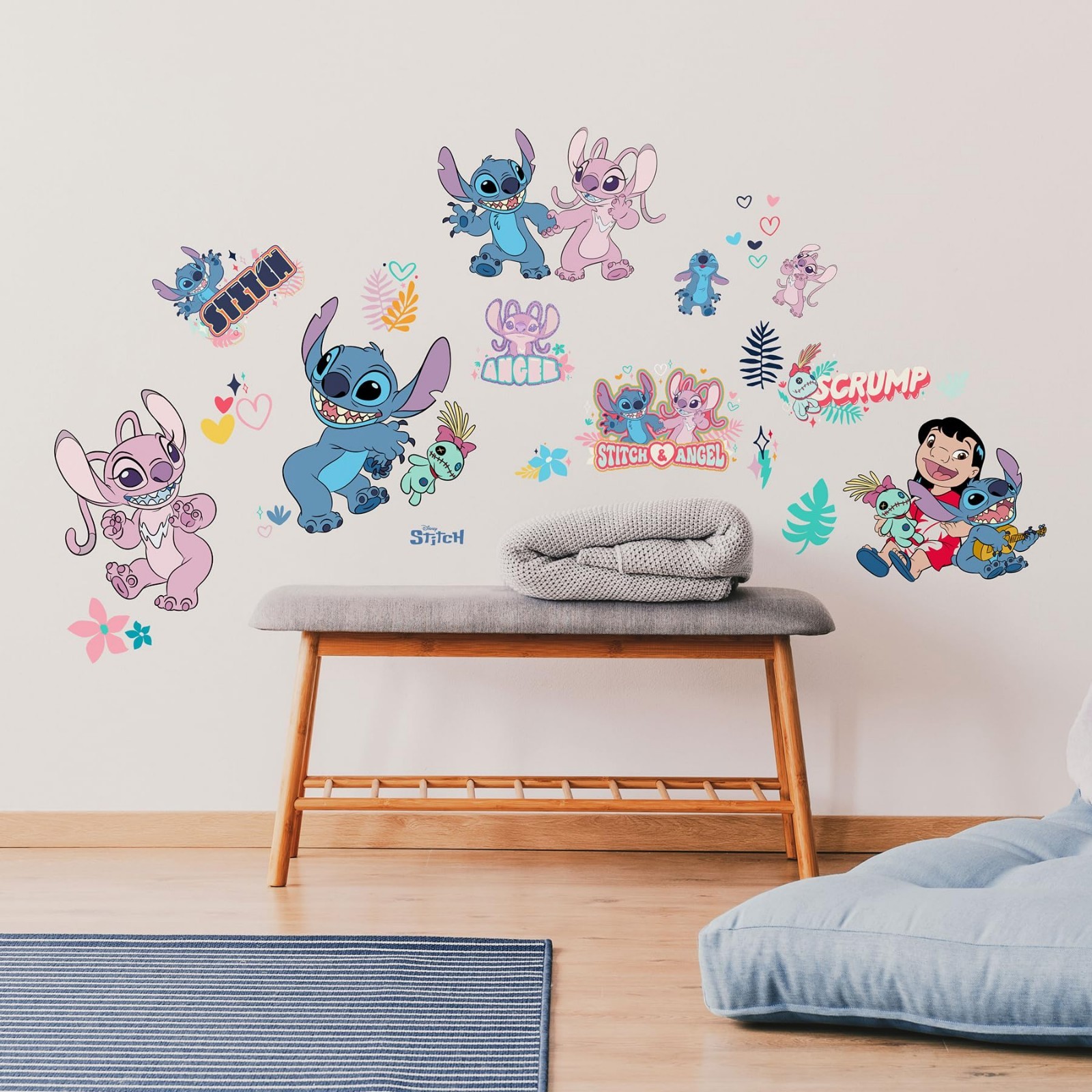 Lilo and Stitch Wall Decals – Stitch & Angel Removable Stickers for Kids’ Room D
