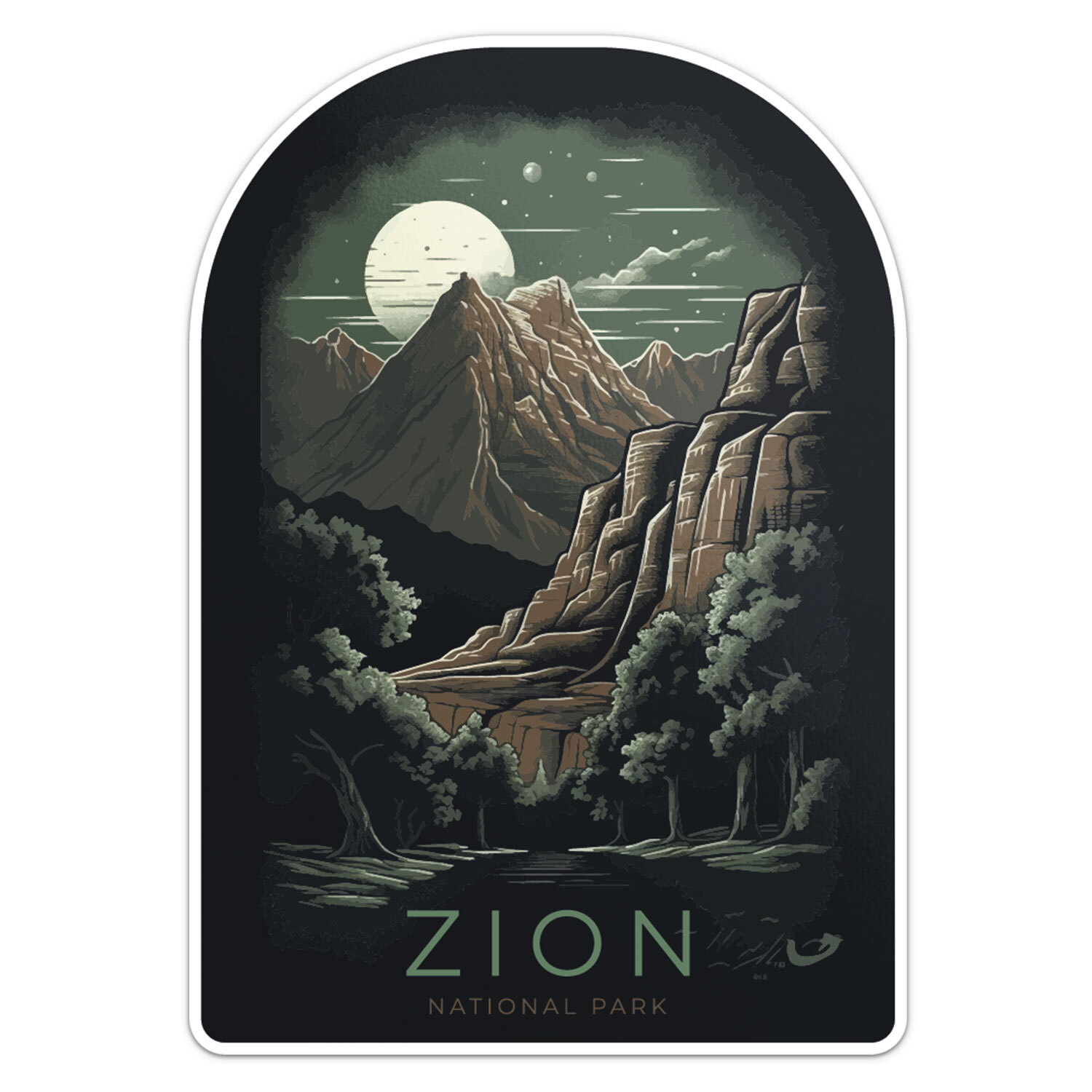 Zion National Park Sticker Vinyl Car Bumper Decal