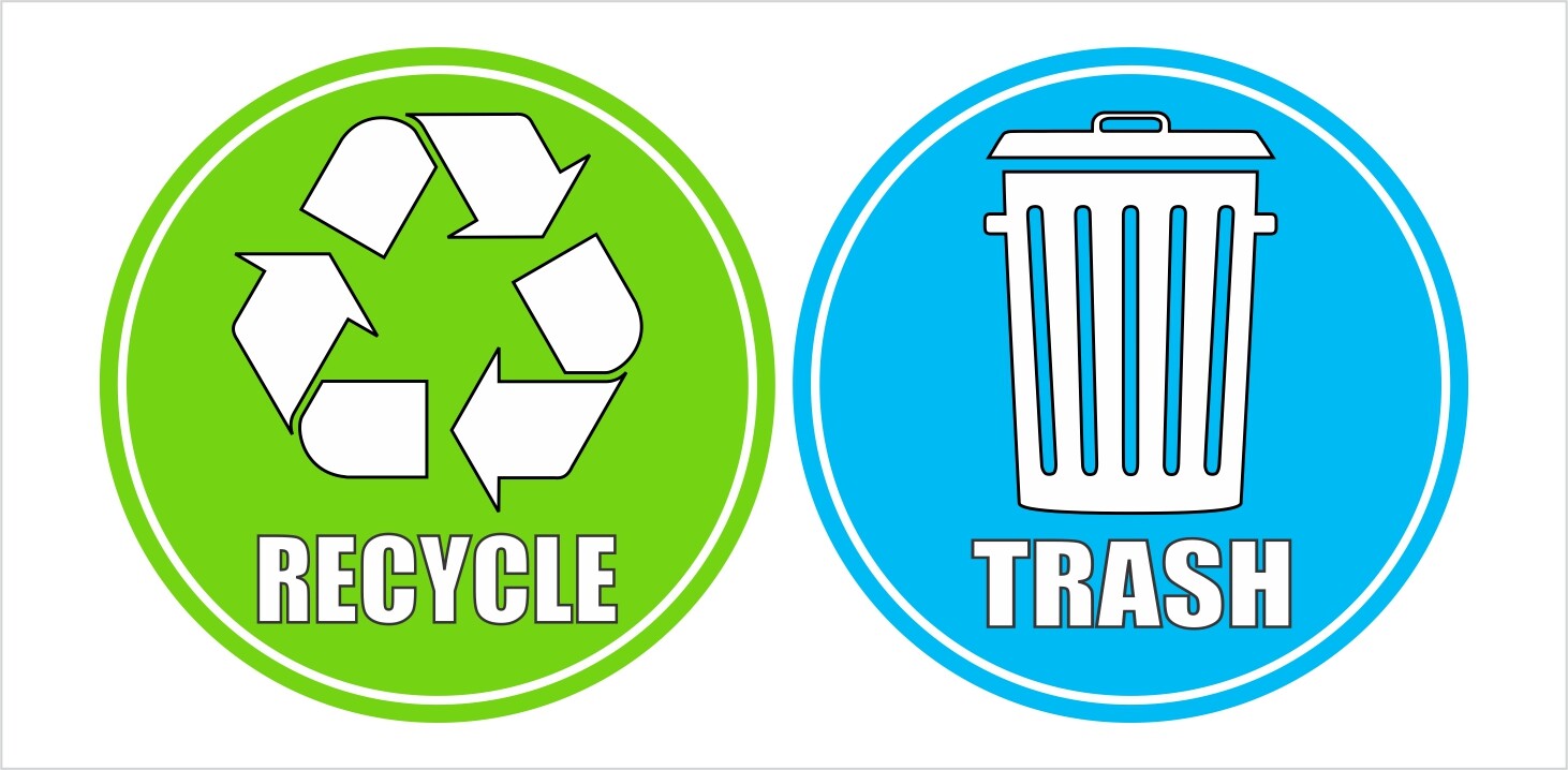 Trash and Recycle Symbol Sticker Decal Various Sizes! Home Office School