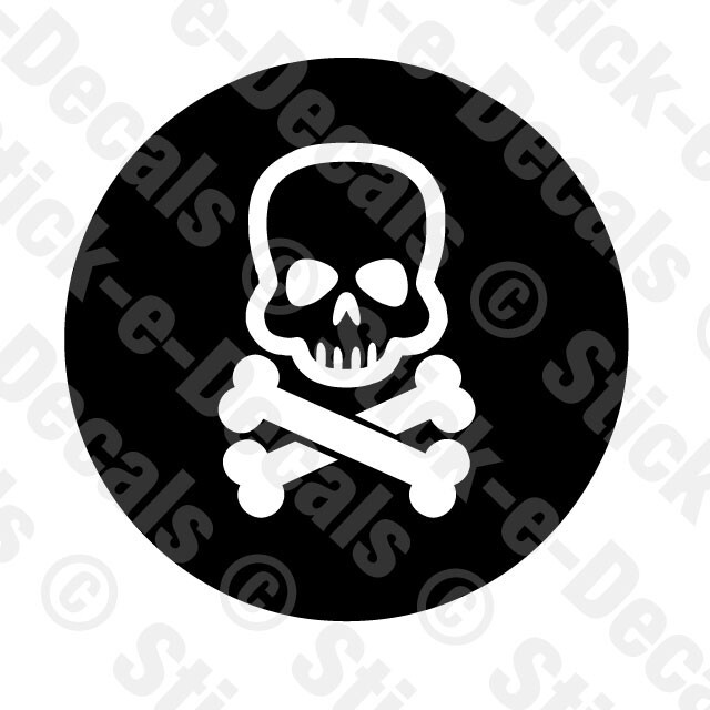 Skull and Crossbones Vinyl Die Cut Decal Pirate Jolly Roger Buccaneer Blackbeard