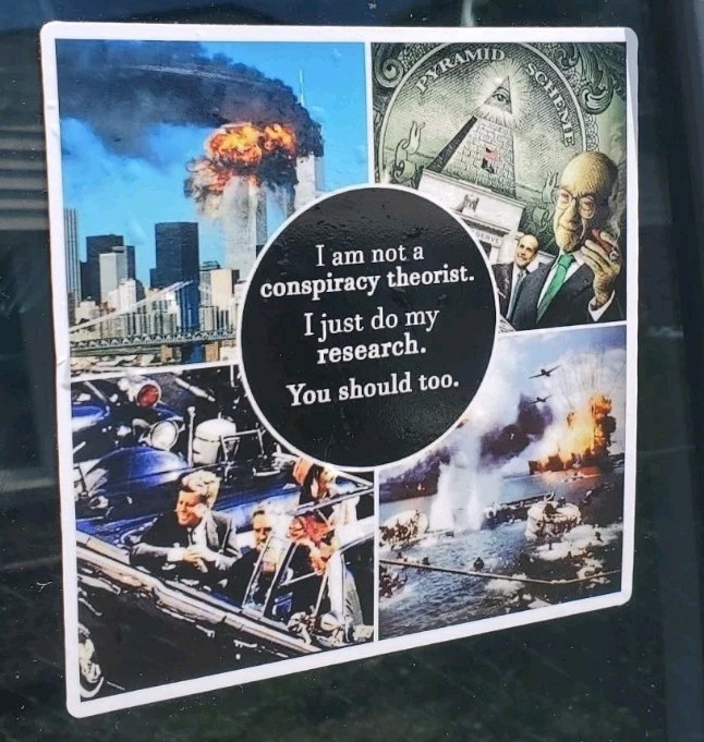Conspiracy Theory Stickers HUGE 6×6″ Design *5* Year Warranty Made in USA 🇺🇸