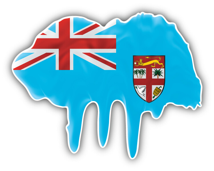 Fiji Flag Blot Car Bumper Sticker Decal ”SIZES”
